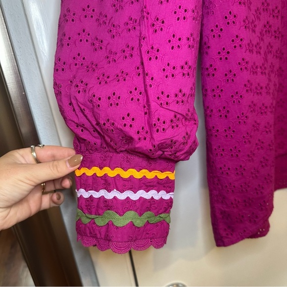 Emily Lovelock Hailey Blouse. Size: XL. Orchid Broderie. - Picture 3 of 8